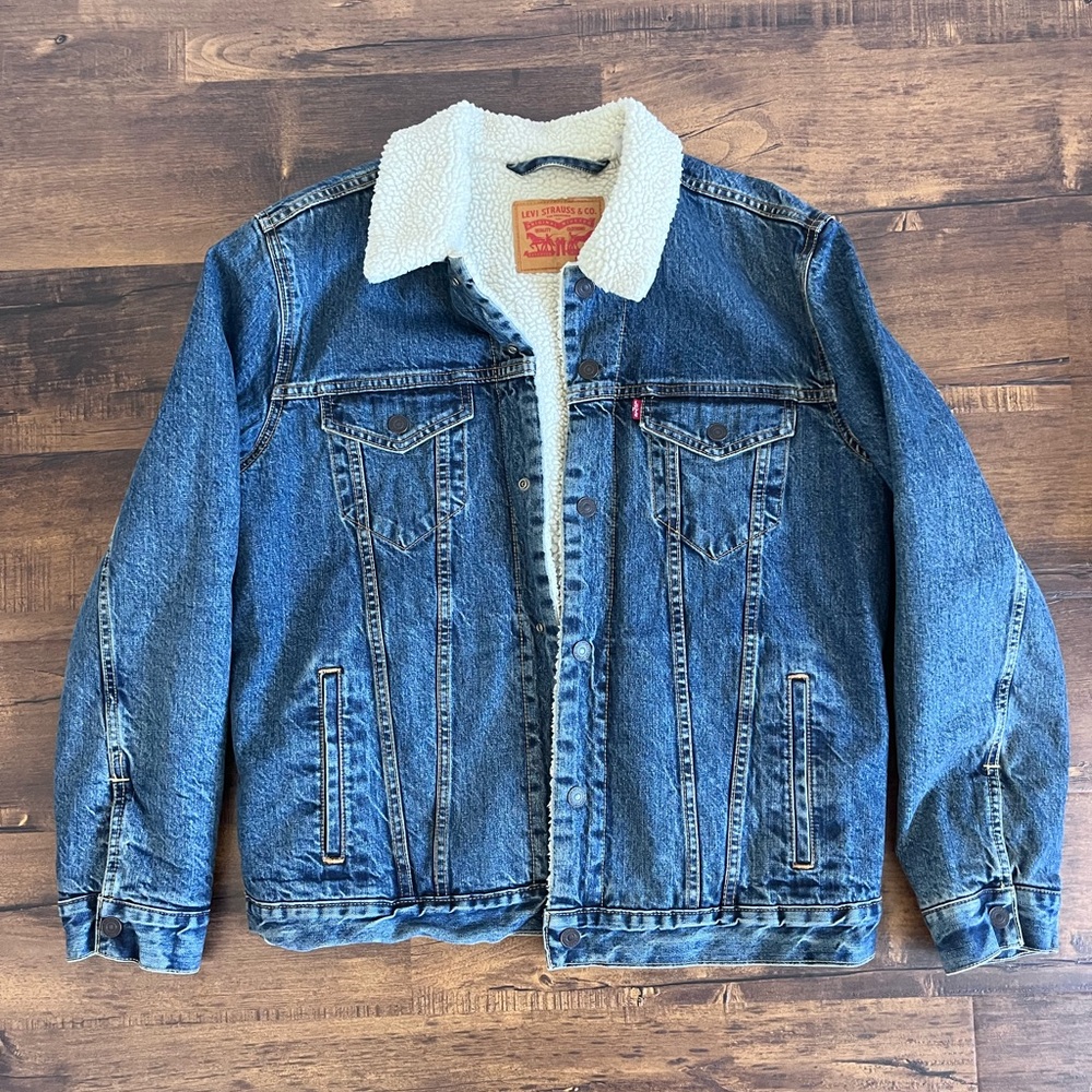 Levi Strauss denim fur jacket size L